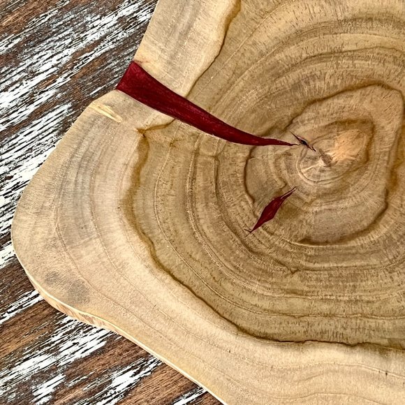 Tree Ring Epoxy Resin Wooden Cutting Board Charcuterie Board with Serving Dish - Picture 5 of 7